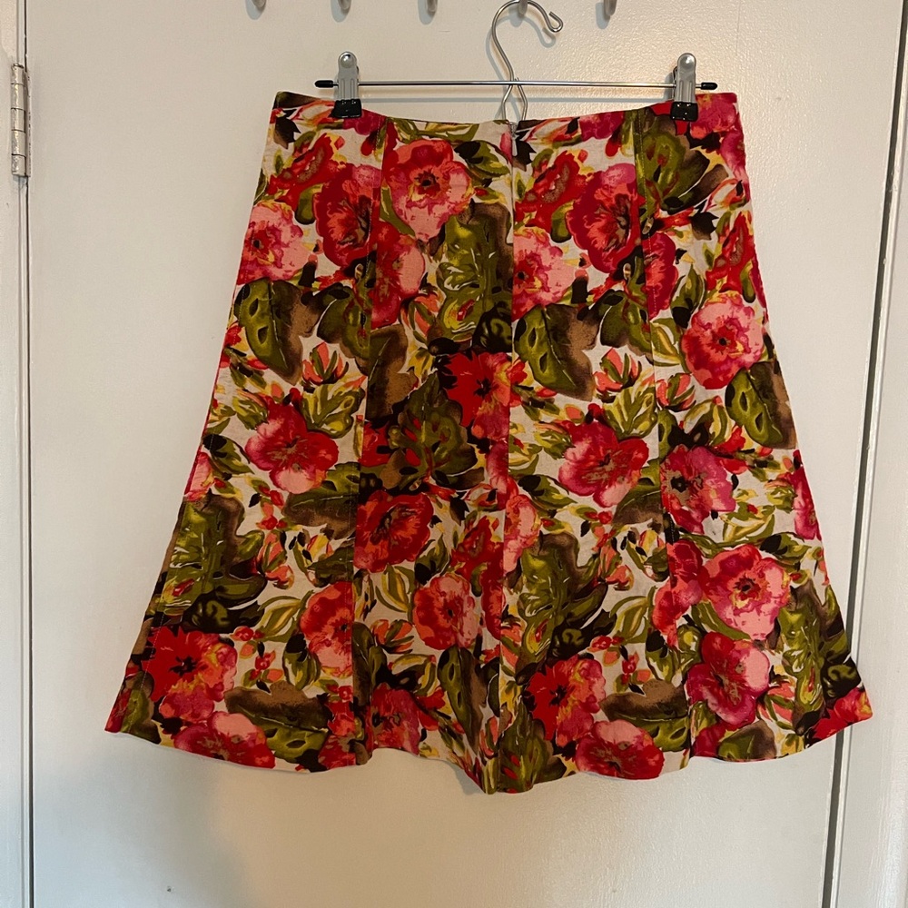 Christopher & Banks Floral A-Line Skirt - Pink and Green - Picture 6 of 8